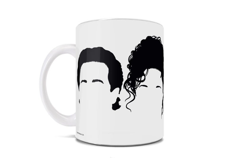 Trend Setters Seinfeld - Minimalistic Cast Portraits - Jerry George Elaine and Kramer - One 11 oz Ceramic Coffee Mug - Officially Licensed Merchandise - Perfect for Gifting or Collecting - Image 1